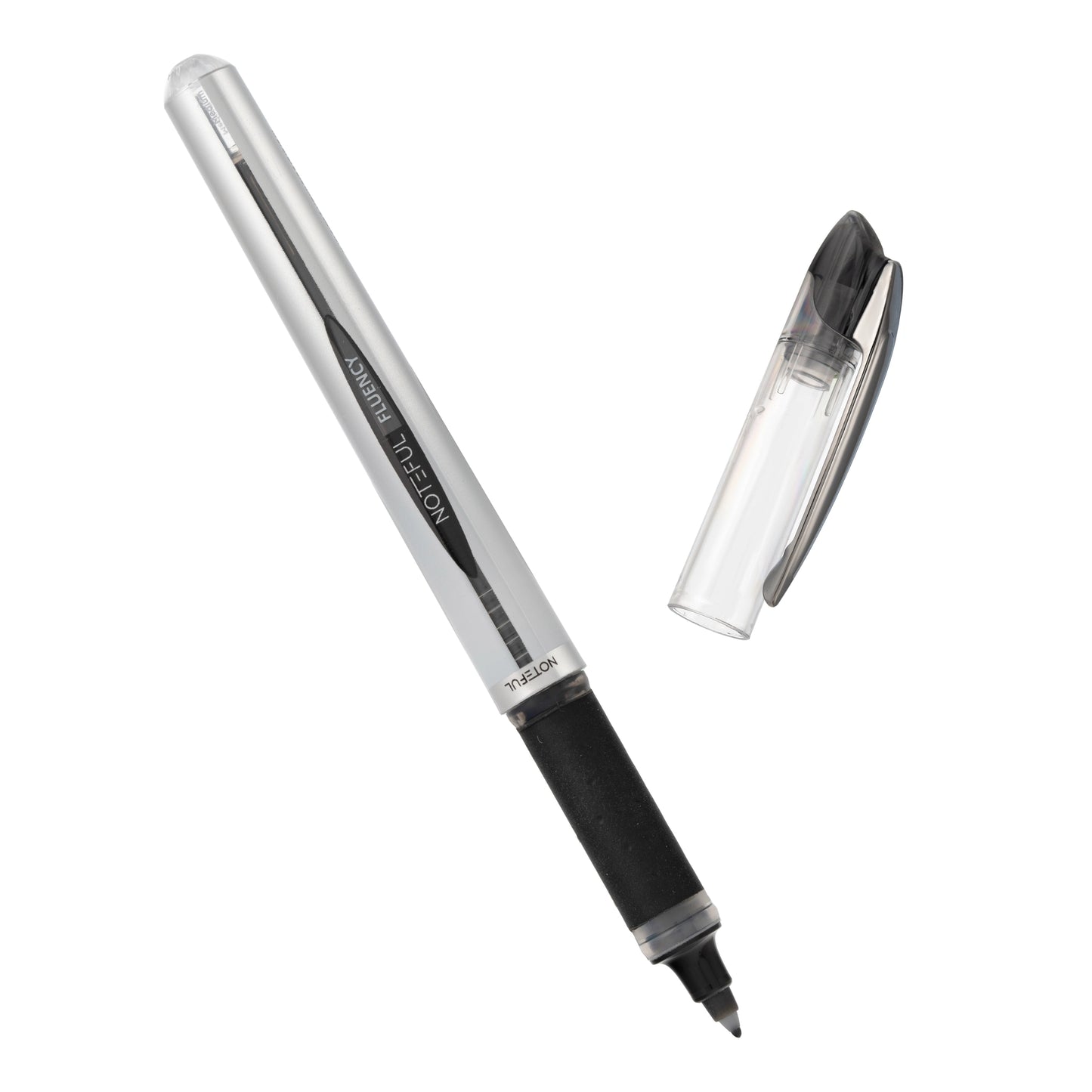 Noteful Fluency 0.7mm Refillable Roller Pen | Ultra-Smooth & Quick-Drying Ink | Black Ink (Pack of 8)