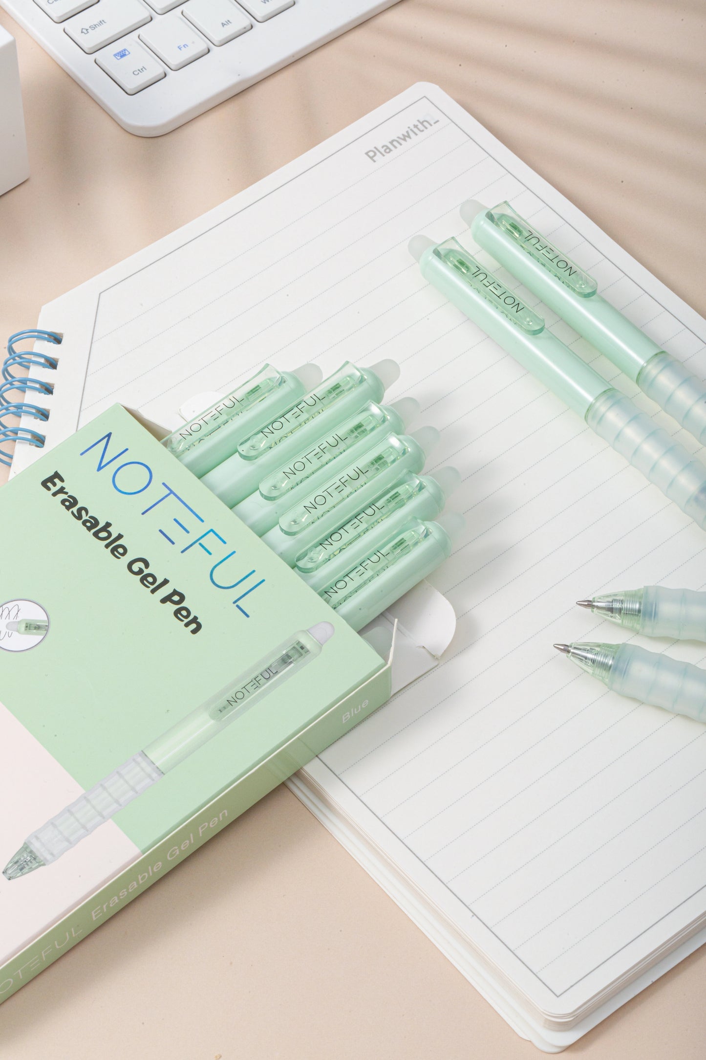 Noteful Erasable Gel Pen Set – 0.7mm Bullet Tip | Smooth Writing & Easy Erasing | Pack of 8 (Blue & Black Ink) (NFL107)