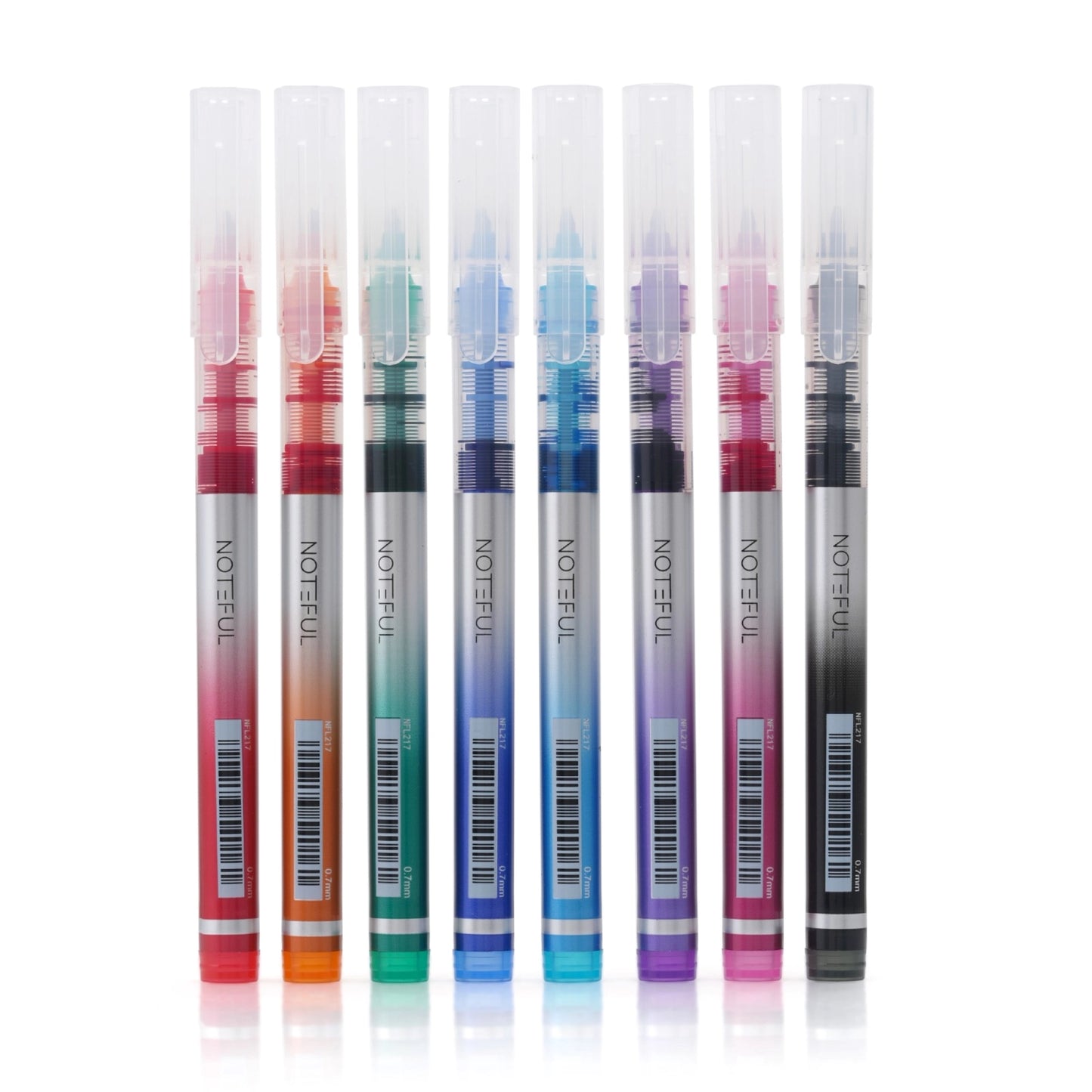 Noteful Liquid Roller Pen 0.7mm | Smooth Writing, No Smudge, Quick-Dry Ink | Pack of 8 Vibrant Colors