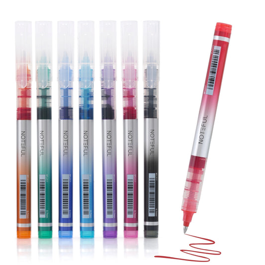 Noteful Liquid Roller Pen 0.7mm | Smooth Writing, No Smudge, Quick-Dry Ink | Pack of 8 Vibrant Colors