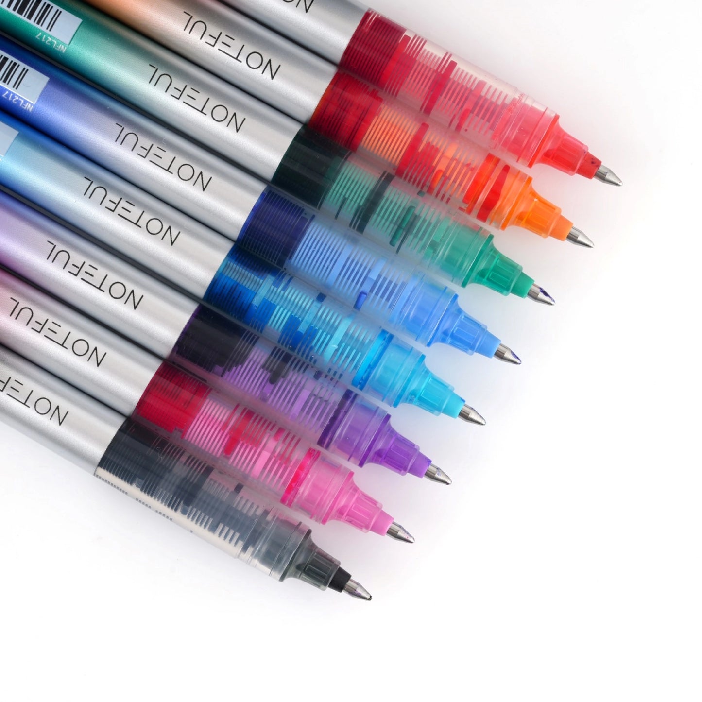 Noteful Liquid Roller Pen 0.7mm | Smooth Writing, No Smudge, Quick-Dry Ink | Pack of 8 Vibrant Colors