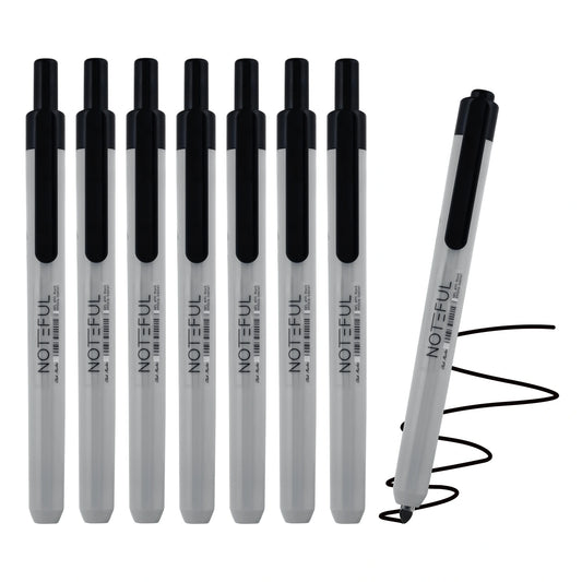 Noteful Click Marker - Black Permanent Marker | Retractable Round Tip | Pack of 12 (NFL400)
