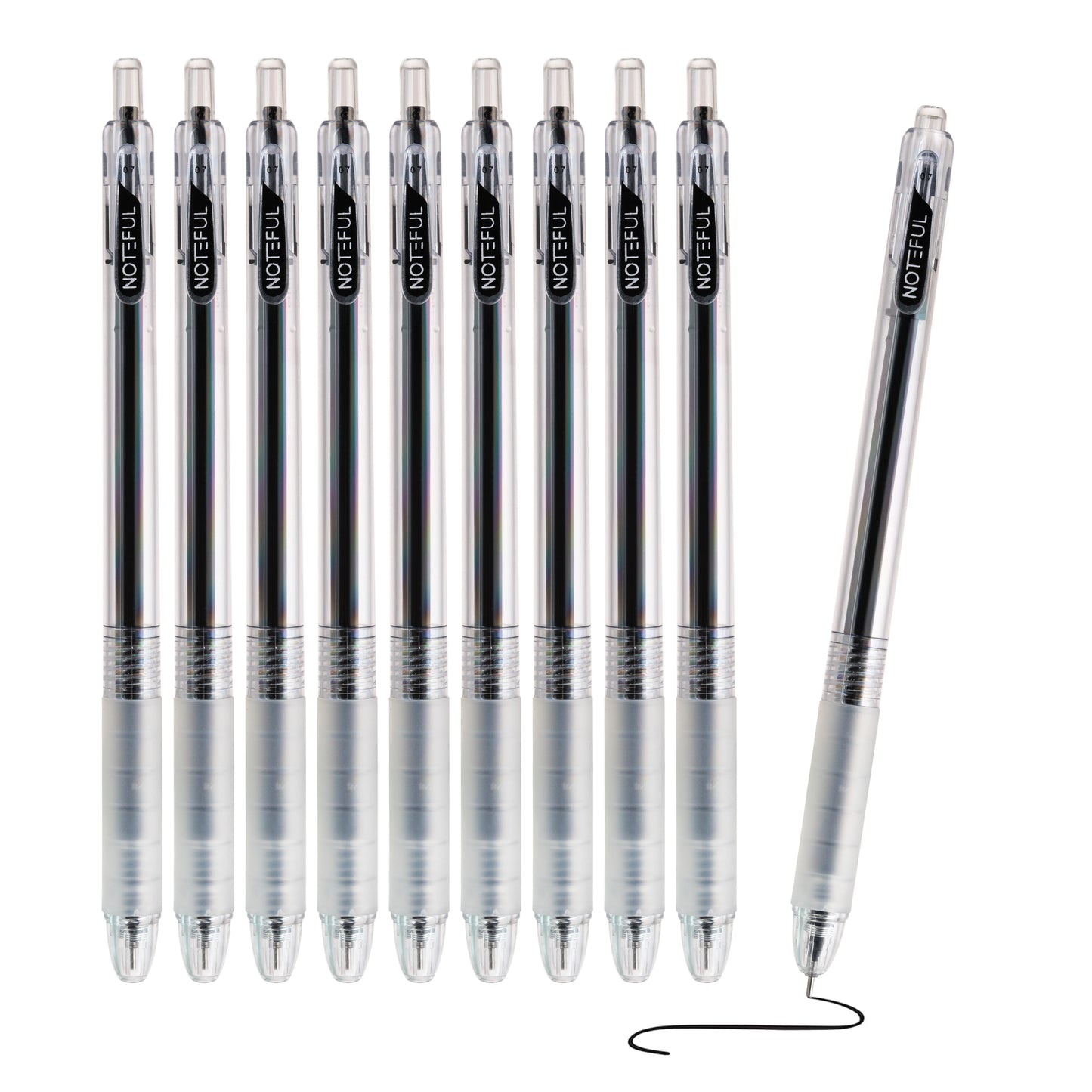 Noteful Retractable Gel Ink Pen - 0.7mm Needle Tip | Quick-Dry Black & Blue Ink | Pack of 12(NFL157)