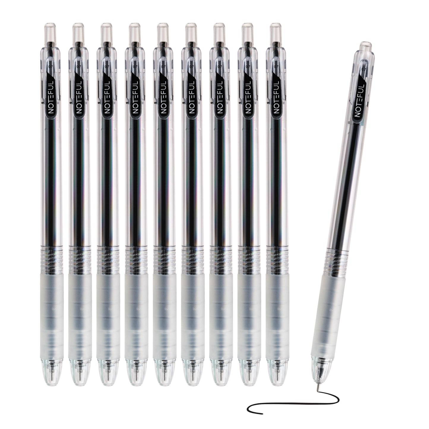 Noteful Retractable Gel Ink Pen – 0.7mm Needle Tip | Quick-Dry & Smudge-Free Writing | Pack of 12 (Black & Blue Ink)