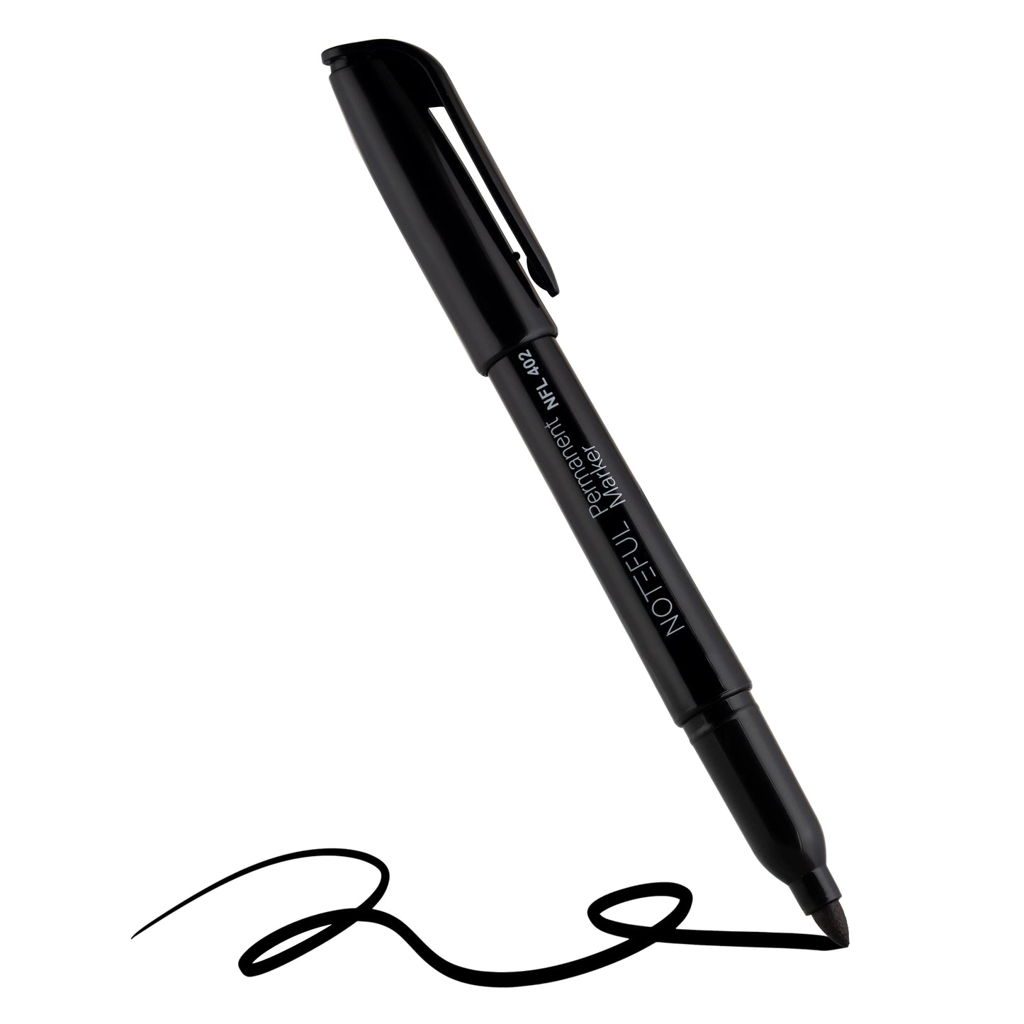 Noteful Permanent Marker - Black Bullet Tip | Pack of 12 | Quick-Dry & Smudge-Proof (NFL402)