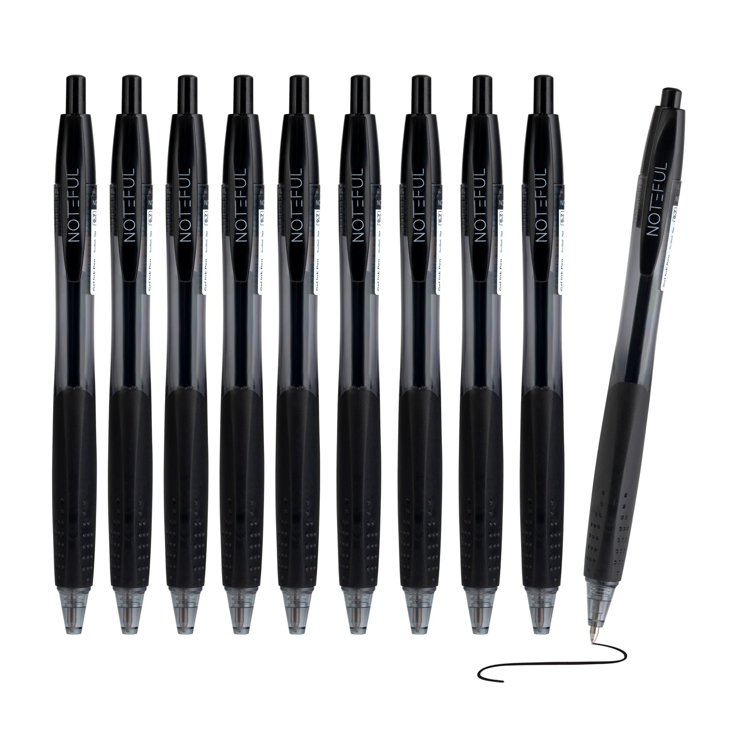 Noteful Retractable Gel Ink Pen – 0.7mm Bullet Tip, Smooth Writing, Quick-Dry Black Ink (8 Pcs)(NFL167)