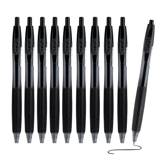 Noteful Retractable Gel Ink Pen – 0.7mm Bullet Tip, Smooth Writing, Quick-Dry Black Ink (8 Pcs)(NFL167)