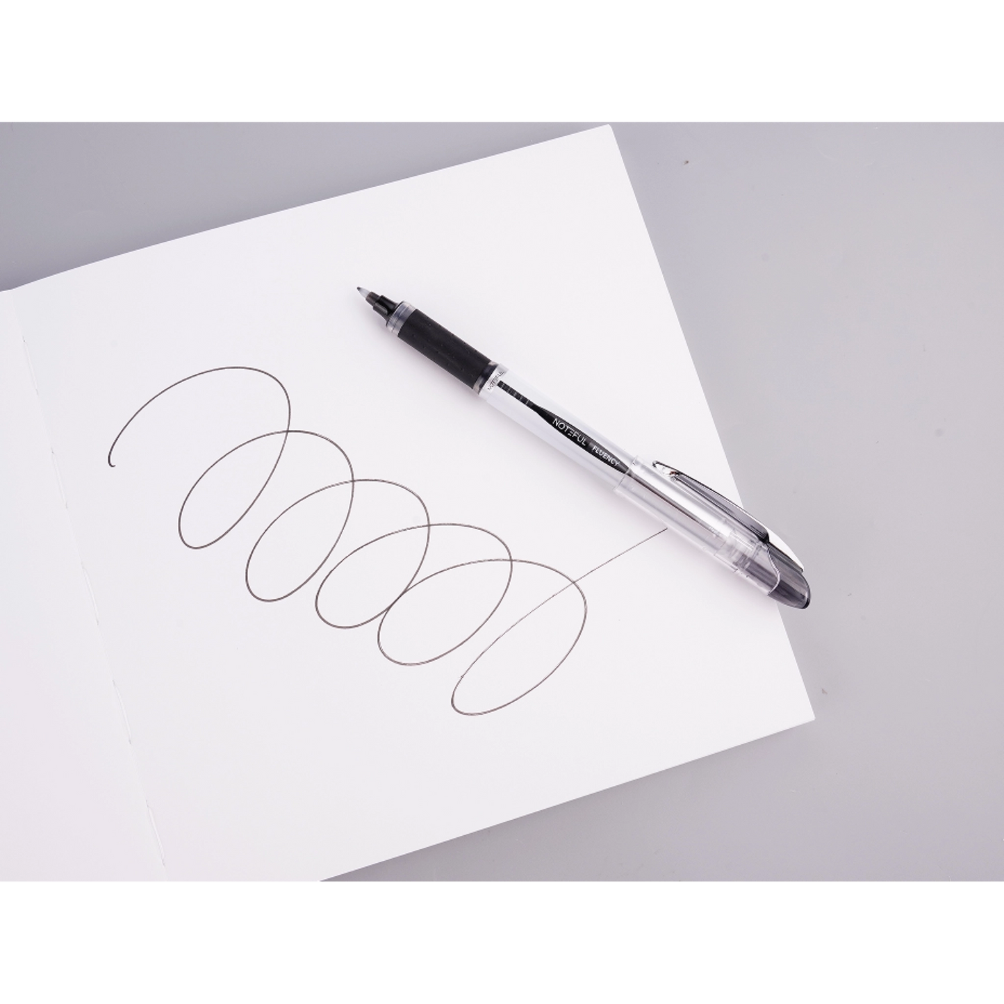 Noteful Fluency 0.7mm Refillable Roller Pen | Ultra-Smooth & Quick-Drying Ink | Black Ink (Pack of 8)