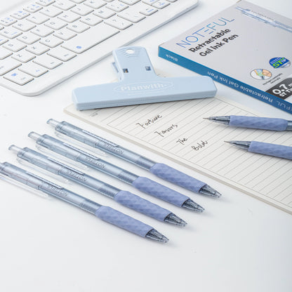 Noteful Retractable Gel Ink Pen – 0.7mm ST Tip | Quick-Dry & Smudge-Free Writing | Pack of 8 (Black & Blue Ink)