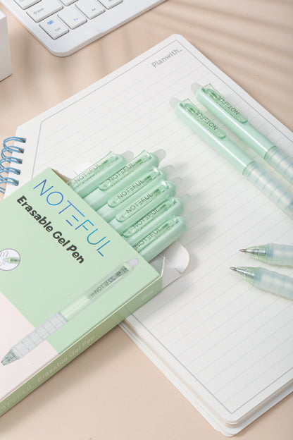 Noteful Erasable Gel Pen Set – 0.7mm Bullet Tip | Smooth Writing & Easy Erasing | Pack of 8 (Blue & Black Ink) (NFL107)