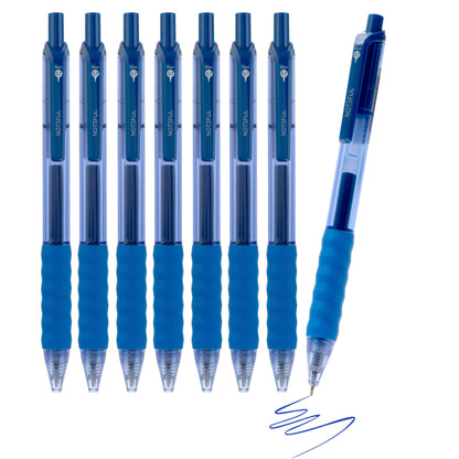 Noteful Retractable Gel Ink Pen – 0.7mm ST Tip, Quick-Dry & Smudge-Free Writing – Pack of 8 (Blue)