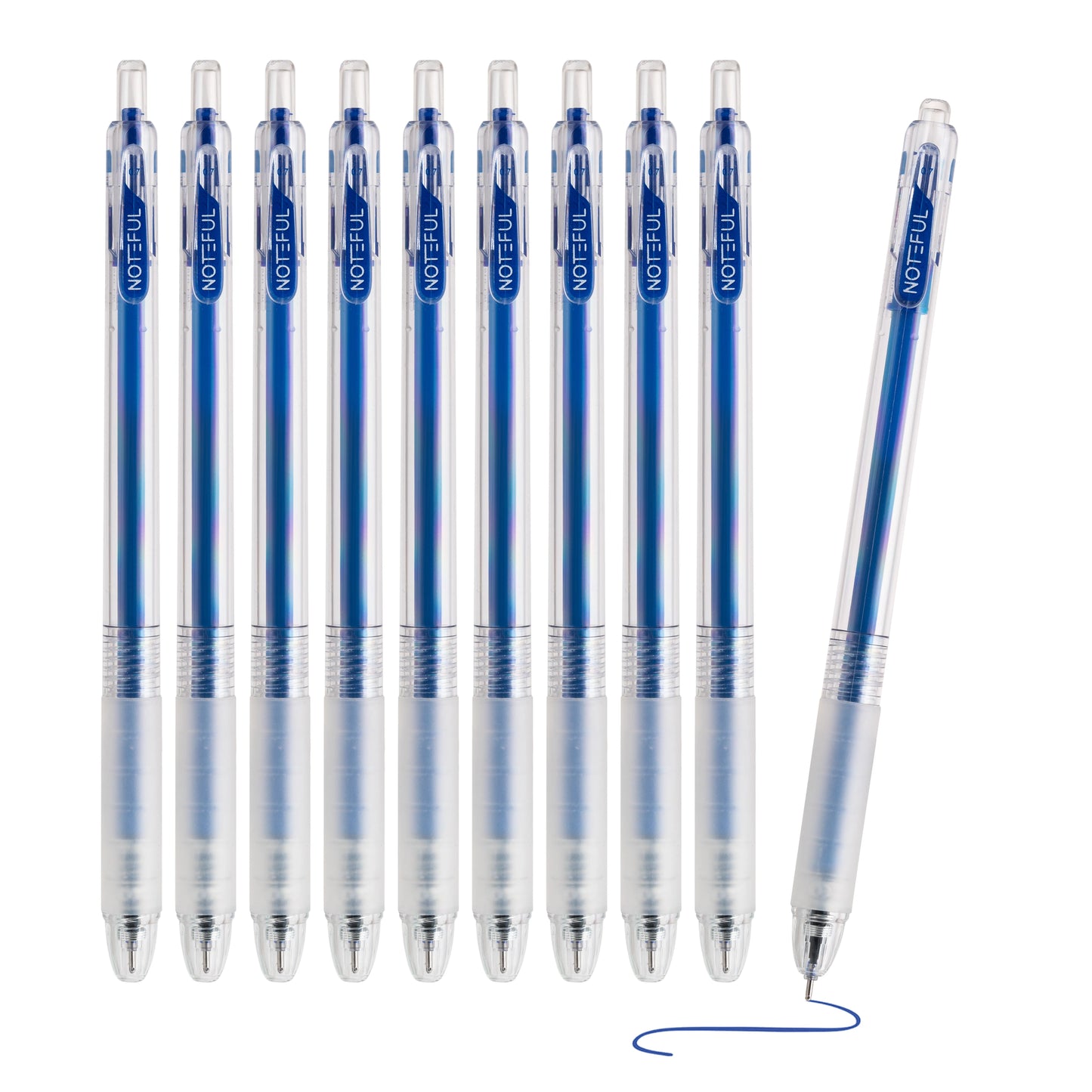 Noteful Retractable Gel Ink Pen – 0.7mm Needle Tip | Quick-Dry & Smudge-Free Writing | Pack of 12 (Black & Blue Ink)