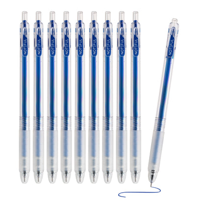 Noteful Retractable Gel Ink Pen – 0.7mm Needle Tip | Quick-Dry & Smudge-Free Writing | Pack of 12 (Black & Blue Ink)