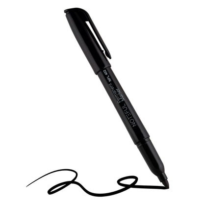Noteful Permanent Marker - Black Bullet Tip | Pack of 12 | Quick-Dry & Smudge-Proof (NFL402)