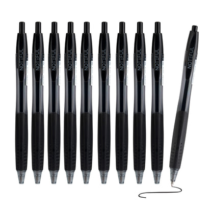 Noteful Retractable Gel Ink Pen – 0.7mm Bullet Tip, Smooth Writing, Quick-Dry Black Ink (8 Pcs)(NFL167)